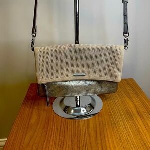 Stella & Dot faux leather metallic crush bag